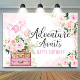 Lofaris Flower Balloon Adventure Await Birthday Backdrop